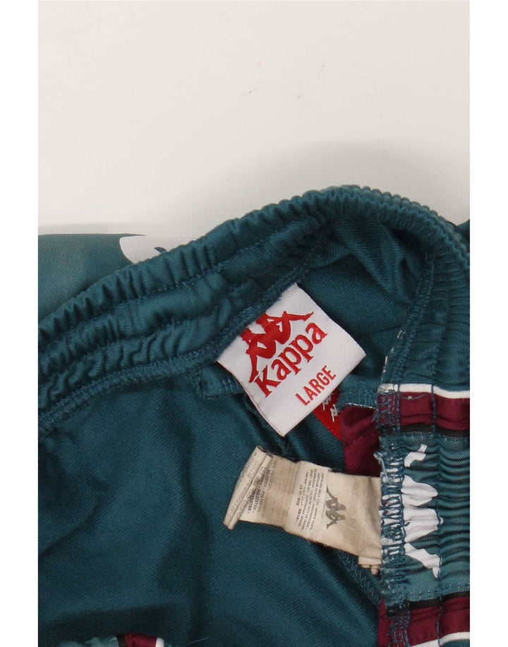 Kappa Mens Graphic Tracksuit Trousers Joggers Large Blue Colourblock