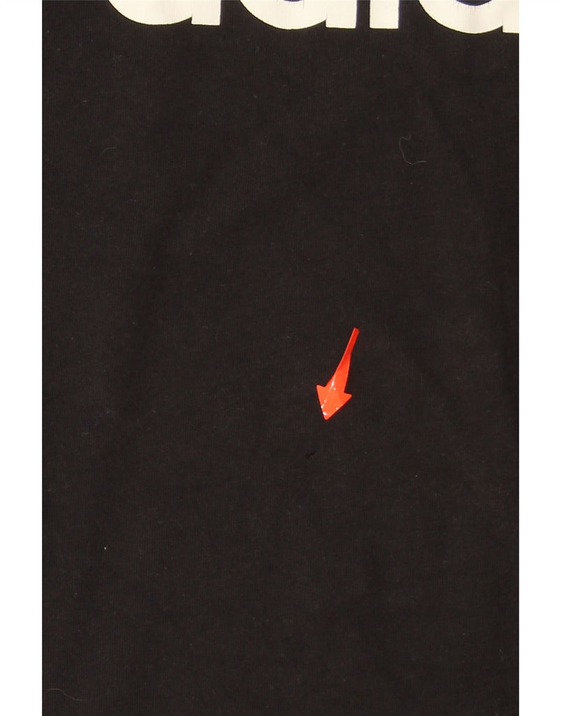 ADIDAS Womens Graphic T-Shirt Top UK 14 Large Black Cotton Vintage Adidas and Second-Hand Adidas from Messina Hembry 