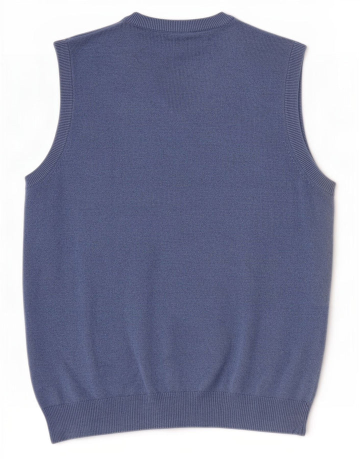 Marks & Spencer Mens Vest Tank Top Medium Blue Cotton