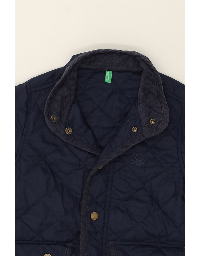 BENETTON Boys Quilted Jacket 6-7 Years Small  Navy Blue Polyamide | Vintage Benetton | Thrift | Second-Hand Benetton | Used Clothing | Messina Hembry 