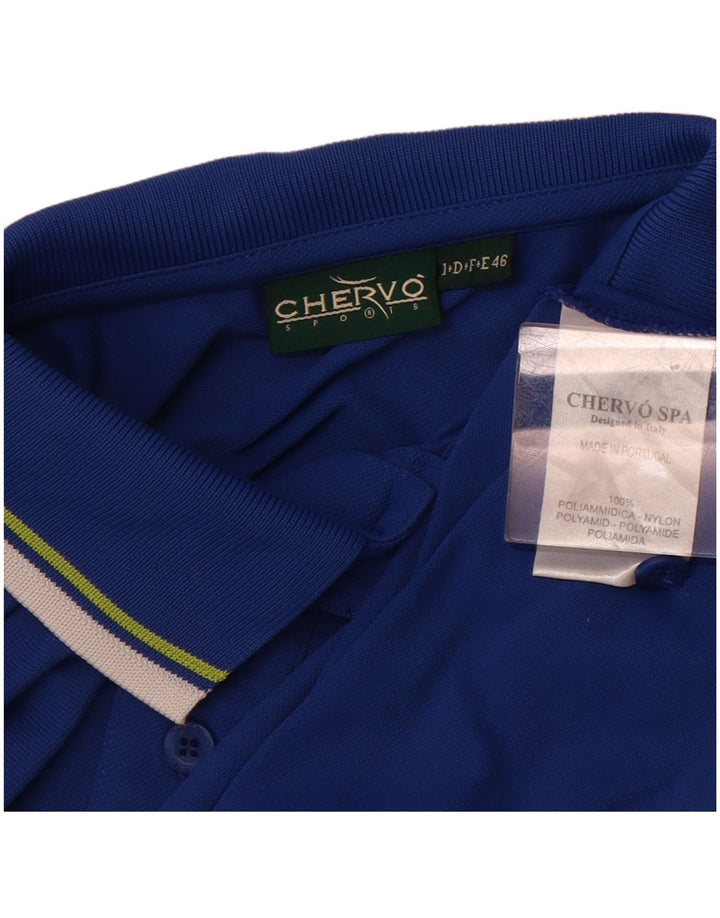 CHERVO Mens Polo Shirt IT 46 Small Blue Nylon