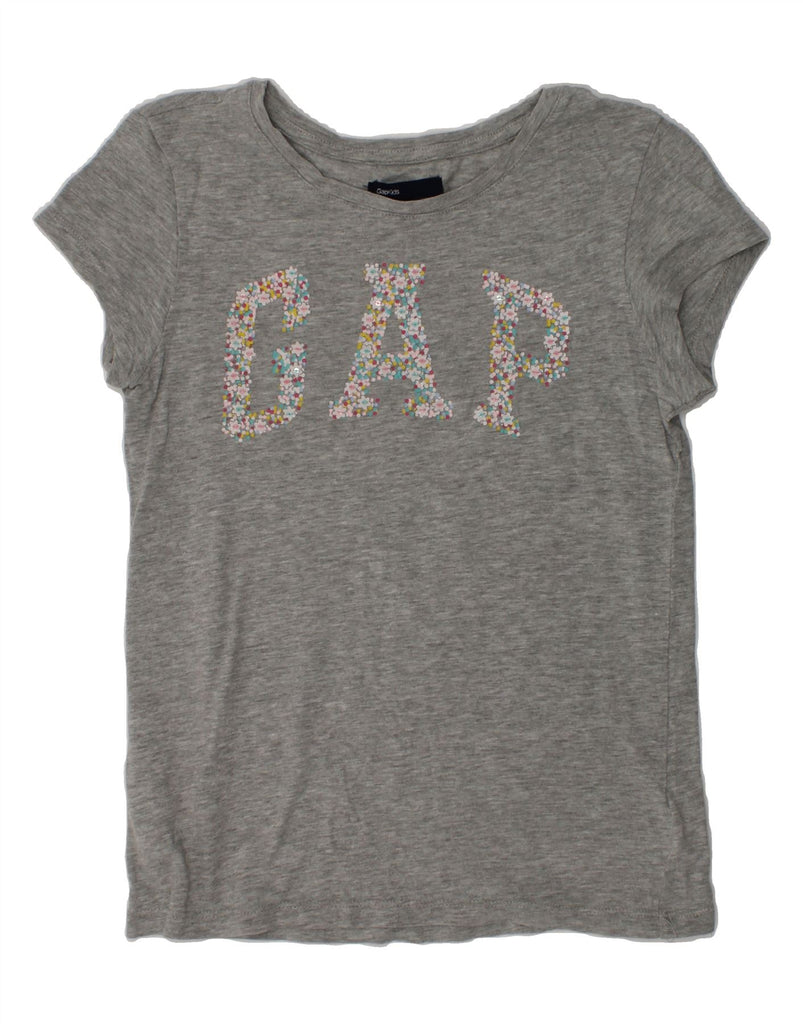 GAP Girls Graphic T-Shirt Top 7-8 Years Medium  Grey Cotton | Vintage Gap | Thrift | Second-Hand Gap | Used Clothing | Messina Hembry 