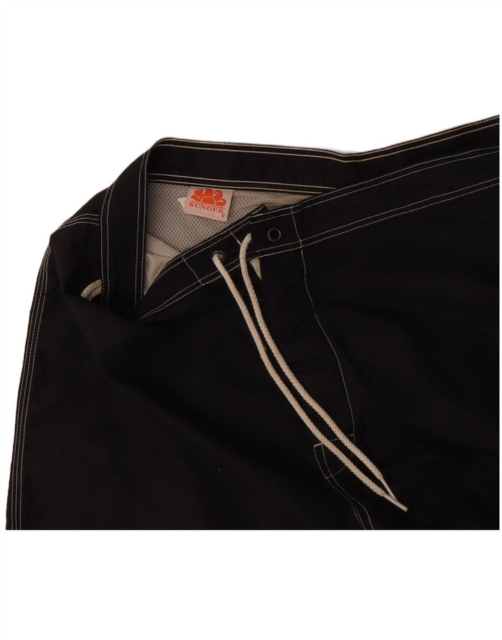 Sundek Mens Swimming Shorts Large Black Striped Nylon