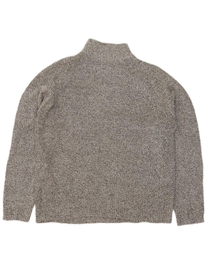 Marks & Spencer Mens Zip Neck Jumper Sweater Medium Grey Flecked
