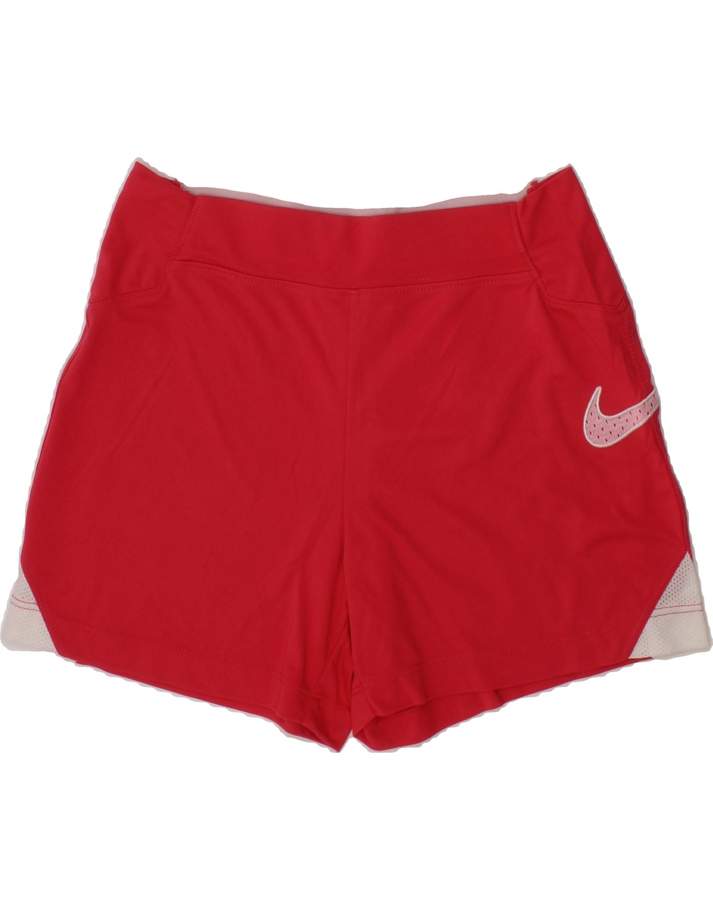 NIKE Girls Dri Fit Graphic Sport Shorts 8-9 Years Small Pink