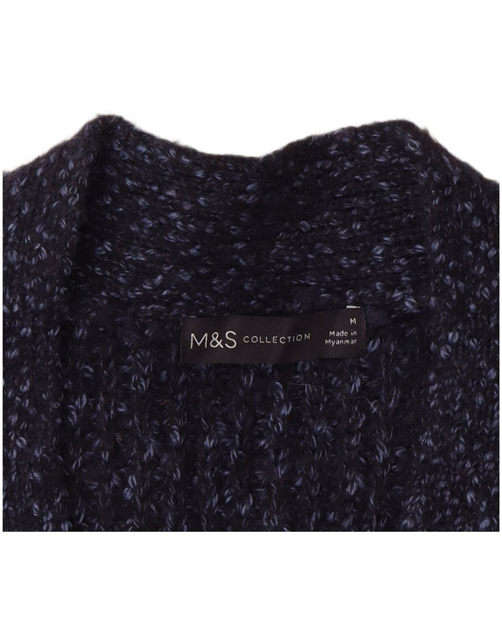 Marks & Spencer Womens Oversized Cardigan Sweater UK 14 Medium Blue Flecked