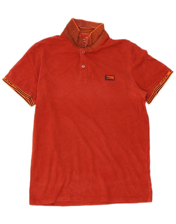 JACK & JONES Mens Polo Shirt Large Red Cotton