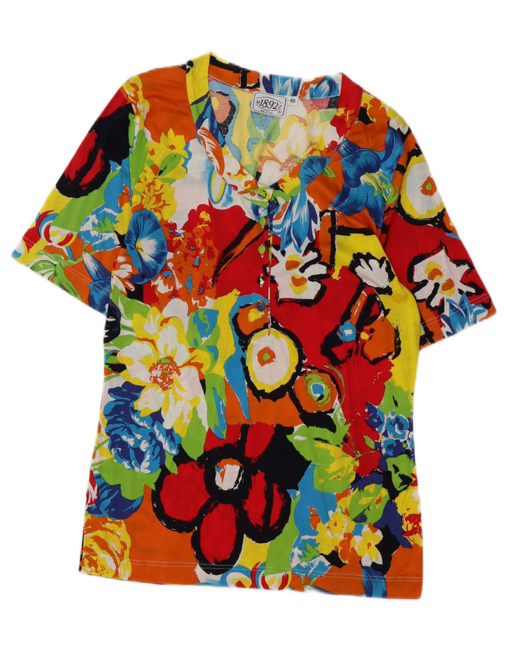 Vintage Womens Blouse Top IT 48 XL Multicoloured Floral