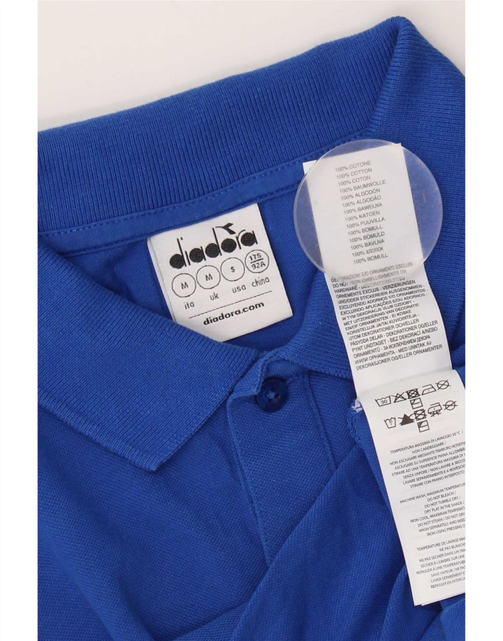 Diadora Mens Polo Shirt Medium Blue Cotton