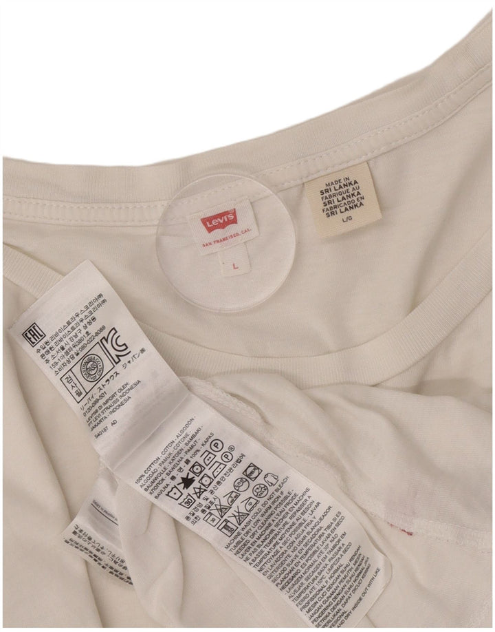 Levi's Womens T-Shirt Top UK 16 Large White Cotton