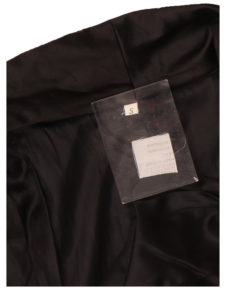 Vintage Womens Double Breasted Velvet Blazer Jacket UK 10 Small Black