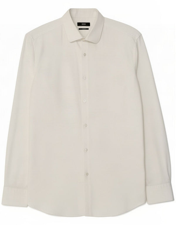 Hugo Boss Mens Slim Fit Shirt Size 41 16 Large White Cotton