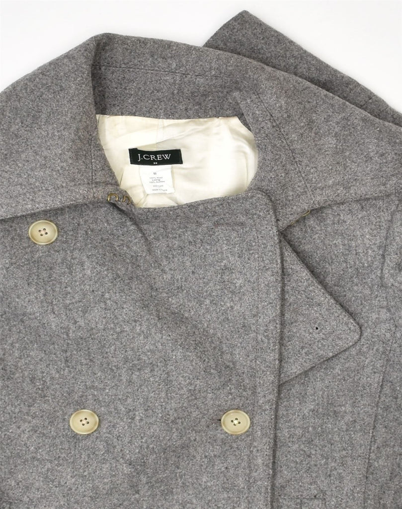 J. CREW Womens Double Breasted Overcoat UK 12 Medium Grey Wool | Vintage J. Crew | Thrift | Second-Hand J. Crew | Used Clothing | Messina Hembry 