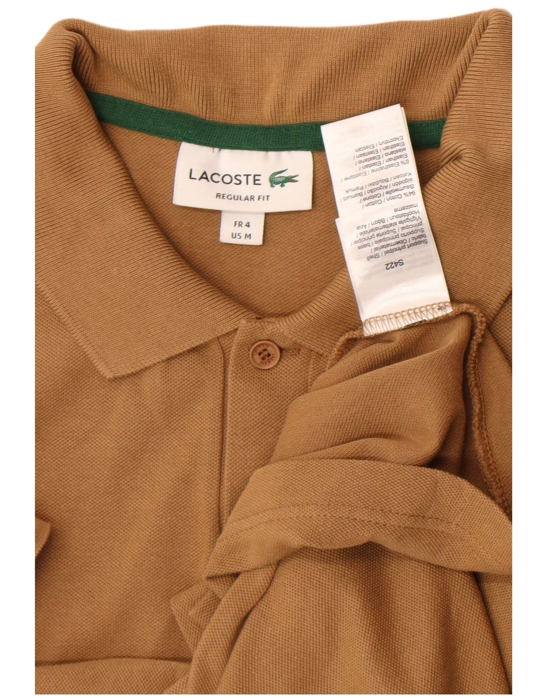 Lacoste Mens Graphic Regular Fit Polo Shirt Size 4 Medium Brown Colourblock