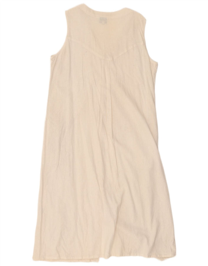 Marila Womens Sleeveless Shift Dress UK 14 Medium White Linen