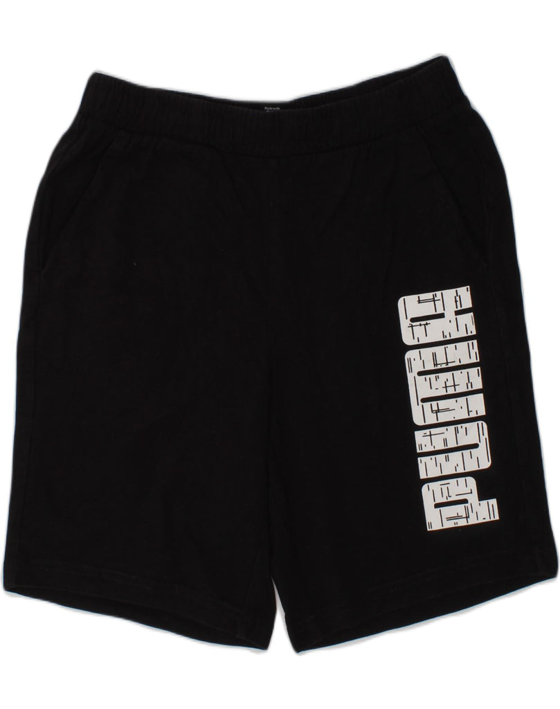 PUMA Boys Graphic Sport Shorts 9-10 Years Black Cotton | Vintage Puma | Thrift | Second-Hand Puma | Used Clothing | Messina Hembry 