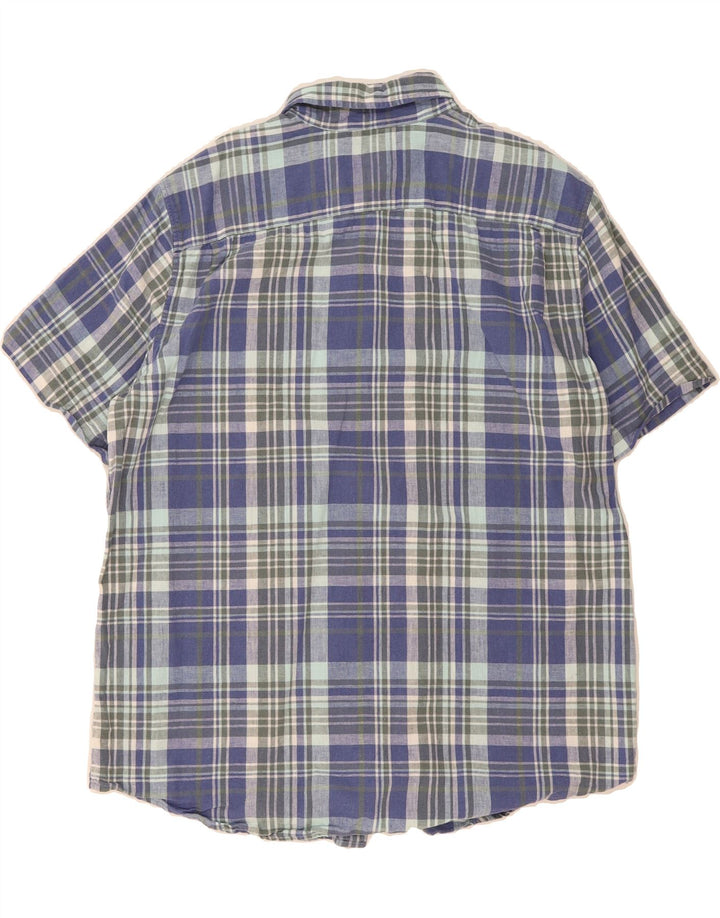 LEVI'S Mens Short Sleeve Shirt XL Blue Check Vintage Levi's and Second-Hand Levi's from Messina Hembry 