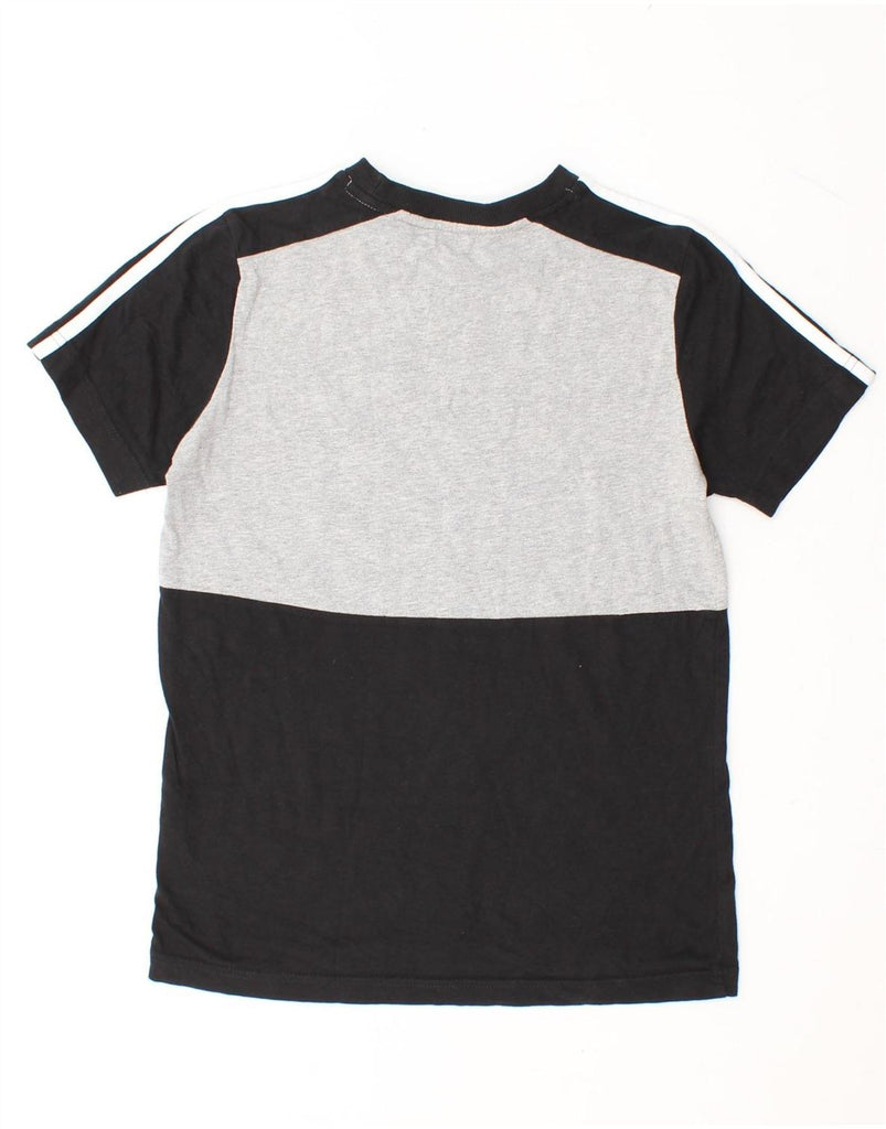 ADIDAS Boys Graphic T-Shirt Top 11-12 Years Black Colourblock Cotton Vintage Adidas and Second-Hand Adidas from Messina Hembry 