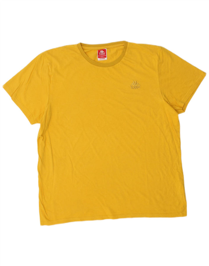 KAPPA Mens T-Shirt Top 2XL Yellow Cotton