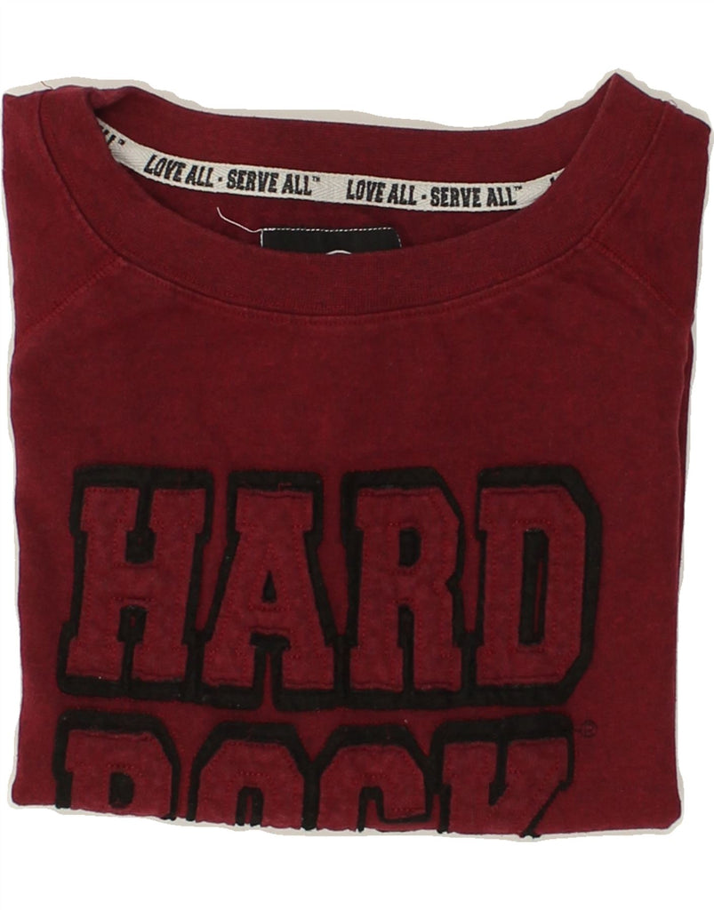 HARD ROCK CAFE Womens New York Graphic Sweatshirt Jumper UK 18 XL Maroon | Vintage Hard Rock Cafe | Thrift | Second-Hand Hard Rock Cafe | Used Clothing | Messina Hembry 