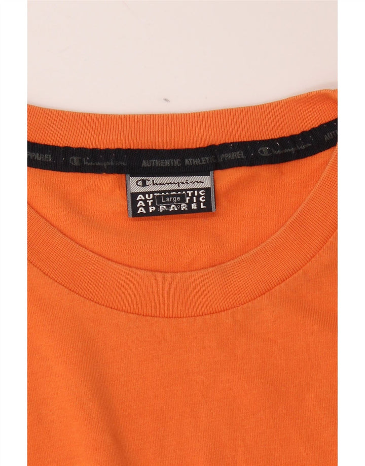 CHAMPION Mens T-Shirt Top Large Orange