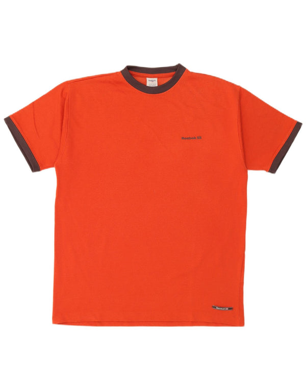 Reebok Mens T-Shirt Top Large Orange Cotton