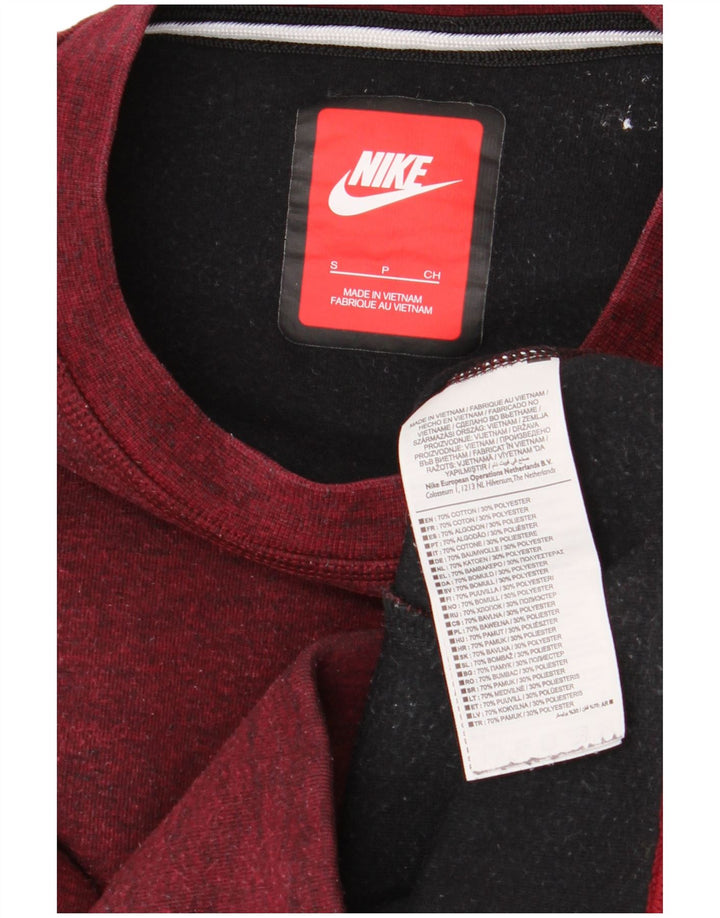 Nike Womens Oversized Sweatshirt Jumper UK 10 Small Maroon Cotton