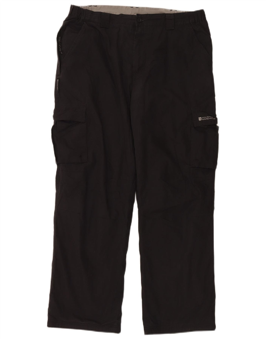 Mountain Warehouse Mens Straight Cargo Trousers W34 L30 Black Polyester