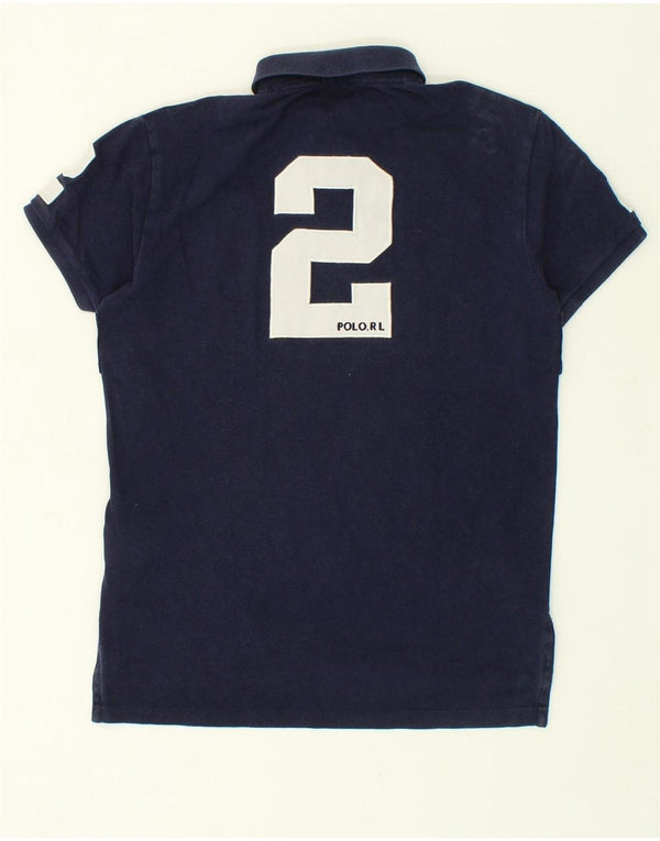 POLO RALPH LAUREN Mens Custom Fit Graphic Rugby Polo Shirt Small Navy Blue
