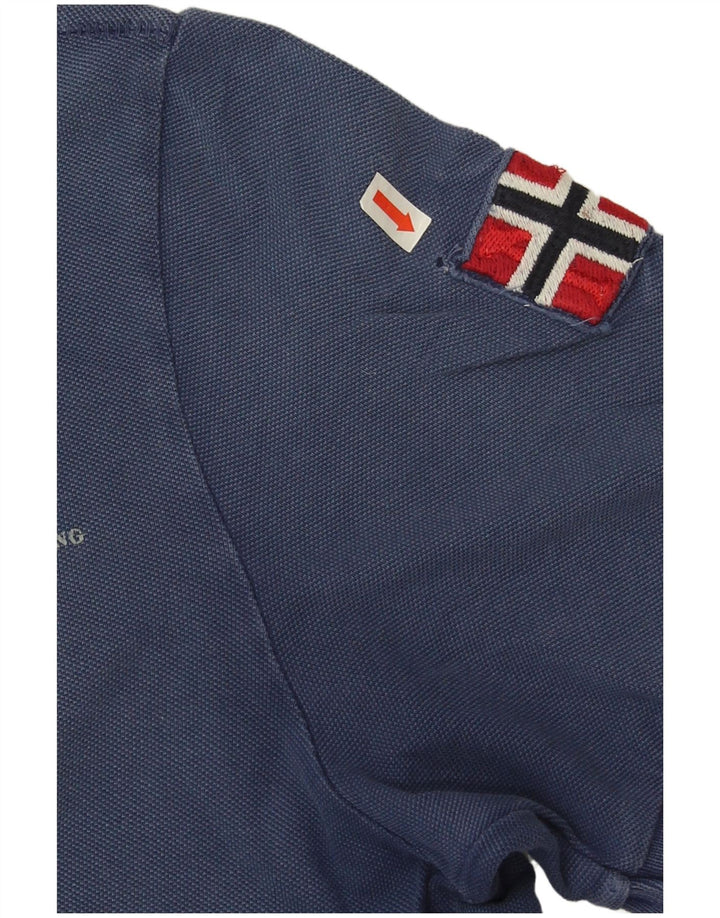 Napapijri Mens Polo Shirt Small Navy Blue Cotton
