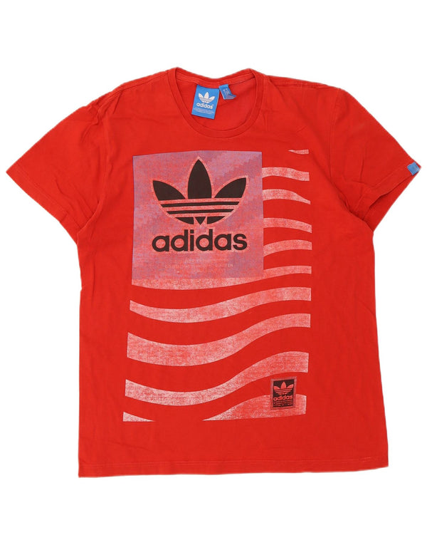Adidas Mens Graphic T-Shirt Top Medium Red