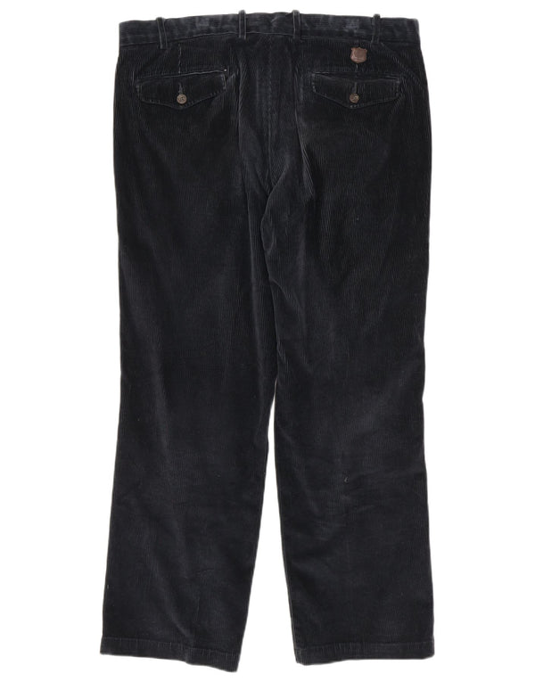 Marks & Spencer Mens Straight Corduroy Trousers W36 L29 Navy Blue Cotton