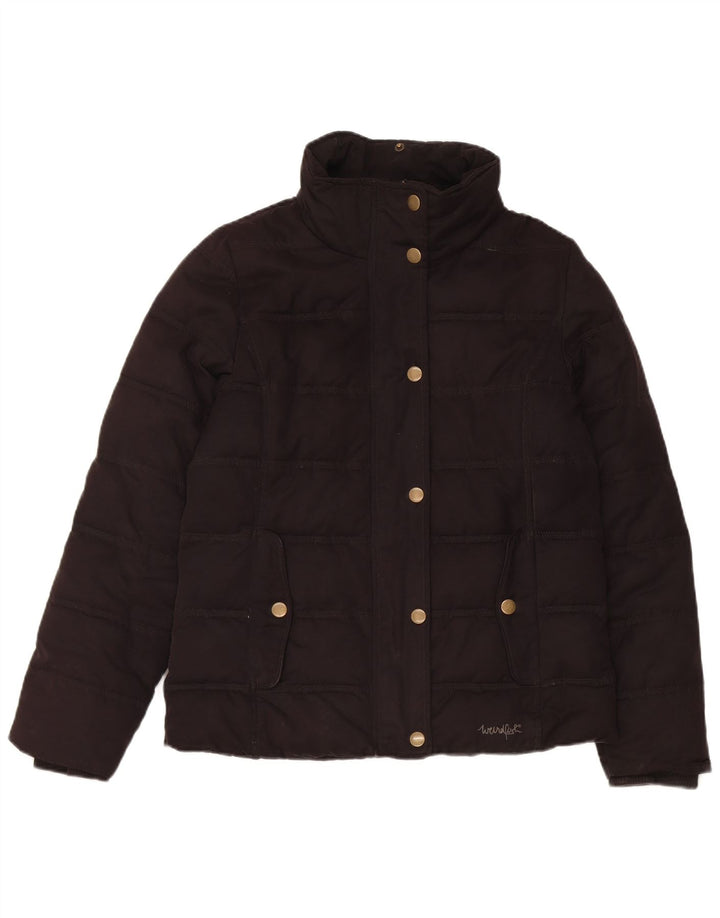 Weird Fish Womens Padded Jacket UK 10 Small Brown Polyester