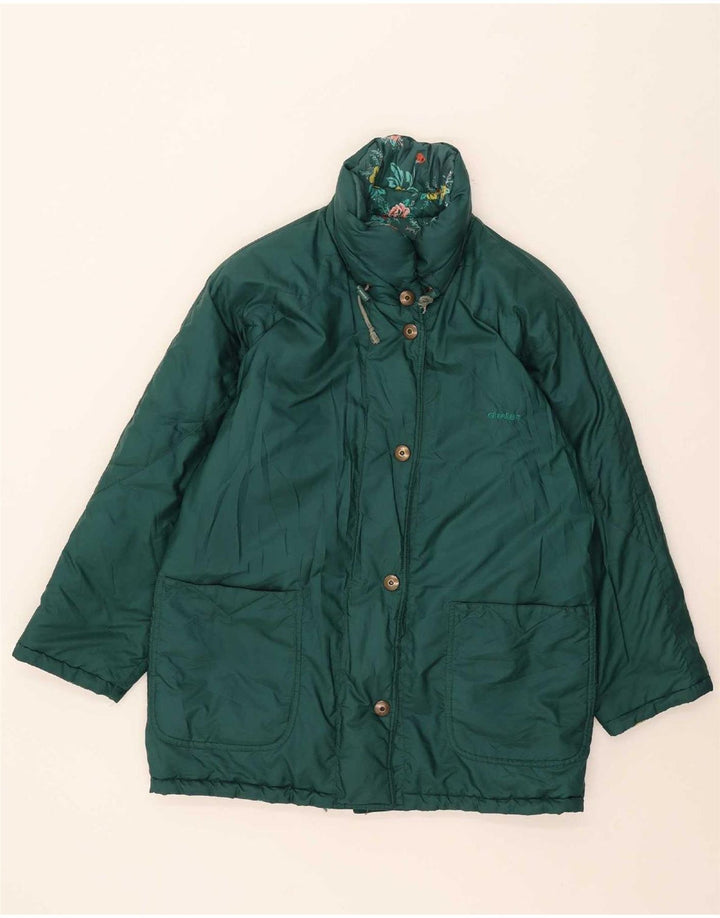 Stratos Womens Reversible Ski Jacket EU 44 XL Green Floral Polyester