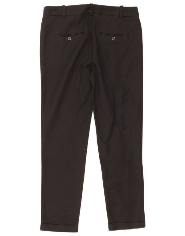 Zara Womens Slim Cropped Trousers EU 38 Small W28 L25 Black