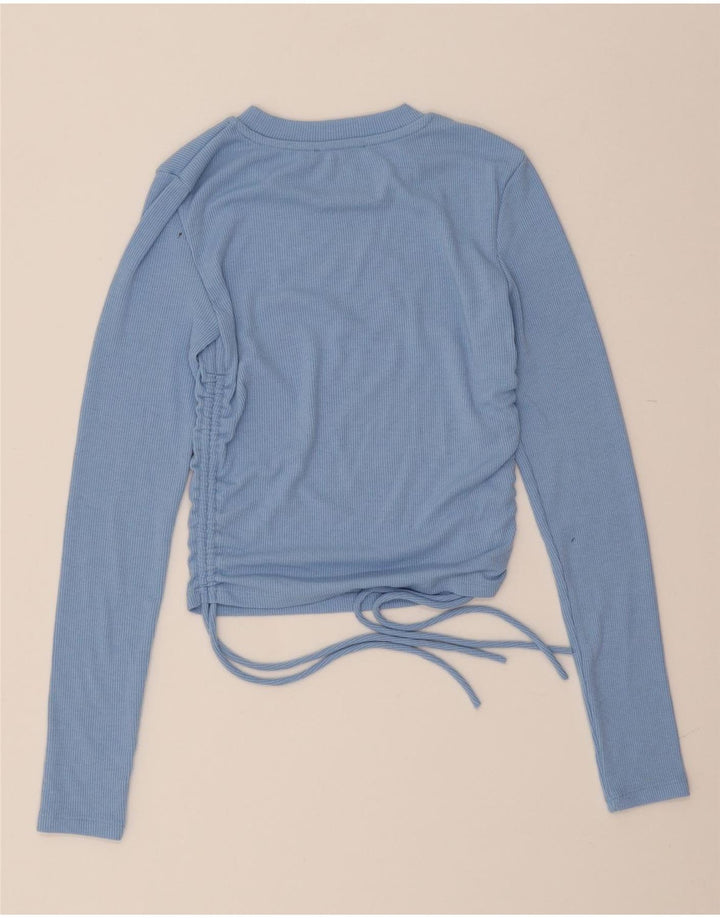 ZARA Womens Crop Top Long Sleeve UK 8 Small Blue Vintage Zara and Second-Hand Zara from Messina Hembry 