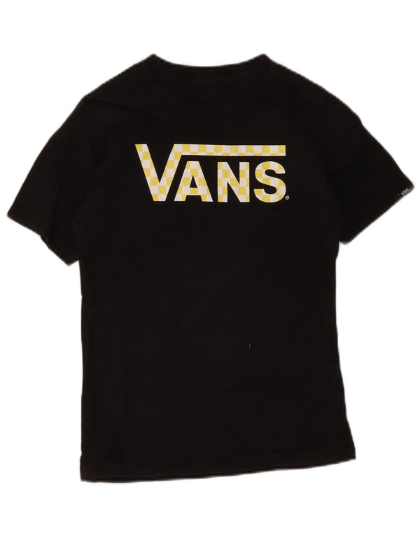 Vans Boys Custom Fit Graphic T-Shirt Top 8-9 Years Small Black Cotton
