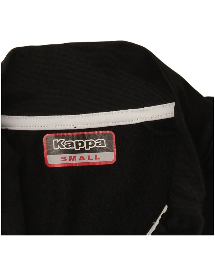 KAPPA Mens Graphic Zip Neck Pullover Tracksuit Top Small Black Colourblock