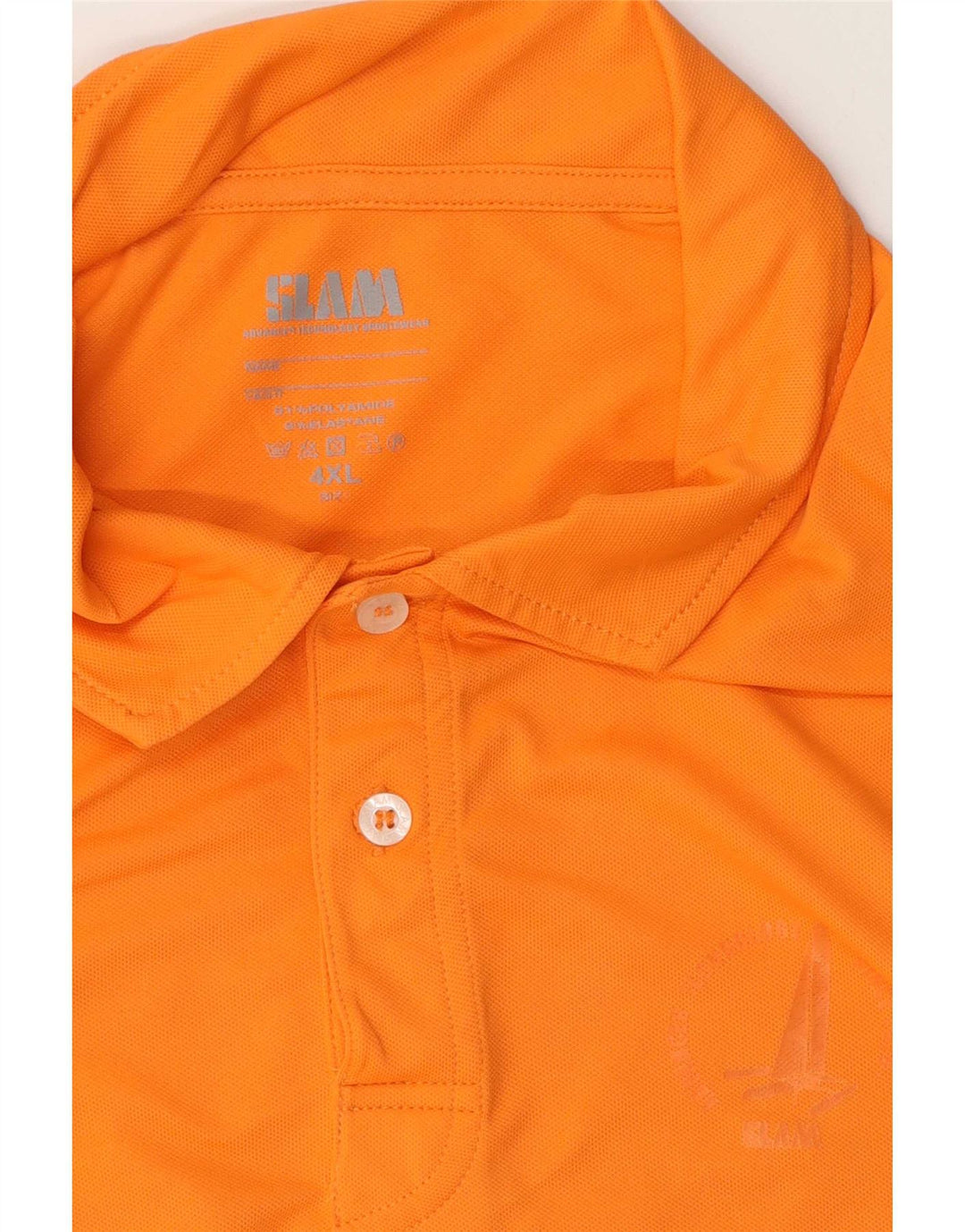 Slam Mens Polo Shirt 4XL Orange Polyamide