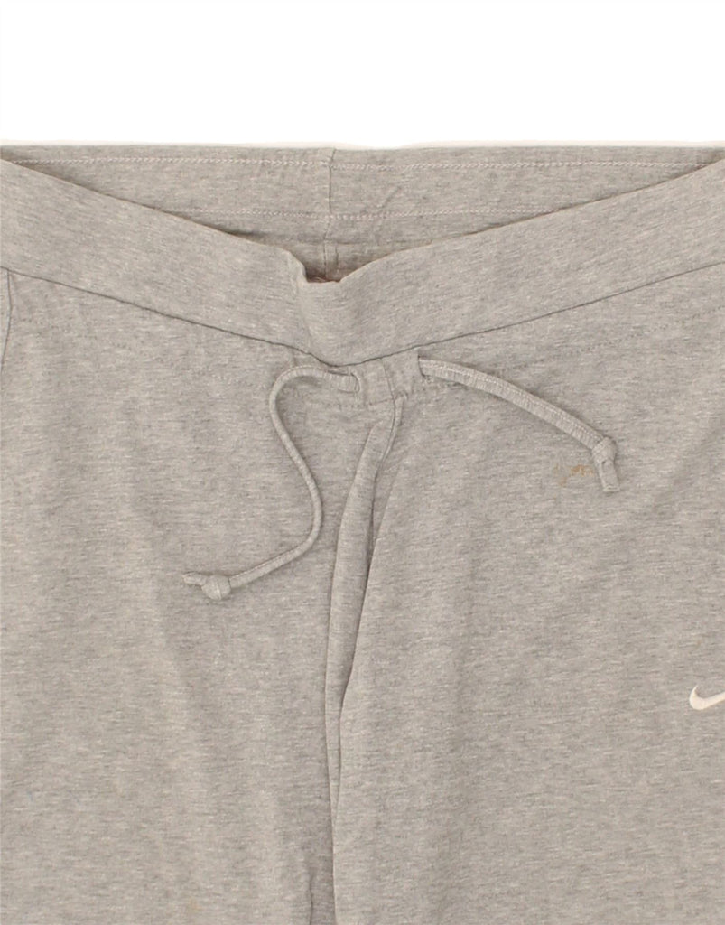 NIKE Womens Capri Tracksuit Trousers Joggers UK 12 Medium Grey Cotton | Vintage Nike | Thrift | Second-Hand Nike | Used Clothing | Messina Hembry 