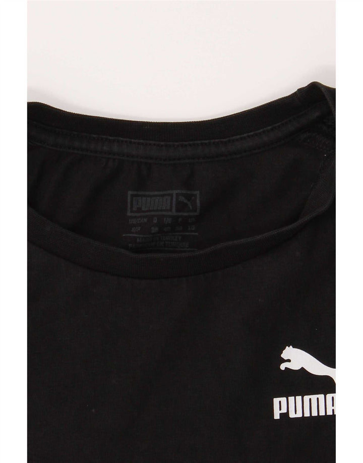 Puma Womens Crop Top Long Sleeve UK 10 Small Black