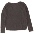 Marks & Spencer Womens V-Neck Jumper Sweater UK 8 Small Grey Acrylic