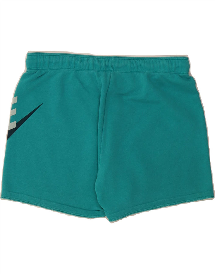 NIKE Womens Graphic Sport Shorts UK 14 Medium  Turquoise Cotton Vintage Nike and Second-Hand Nike from Messina Hembry 