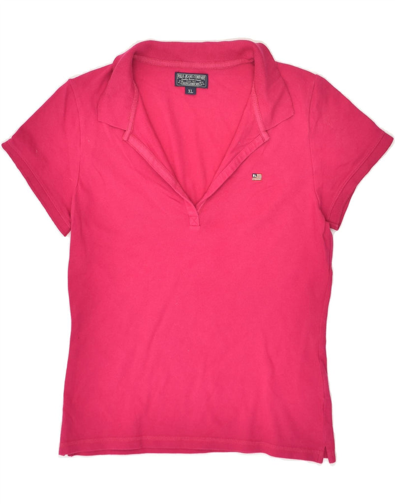 RALPH LAUREN Womens Polo Shirt UK 18 XL Pink Cotton | Vintage Ralph Lauren | Thrift | Second-Hand Ralph Lauren | Used Clothing | Messina Hembry 