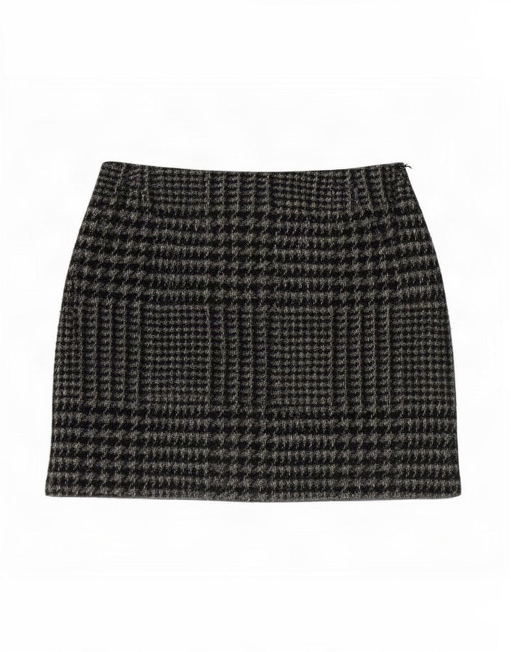 Jack Wills Womens Mini Skirt UK 8 Small W28 Grey Houndstooth Polyester