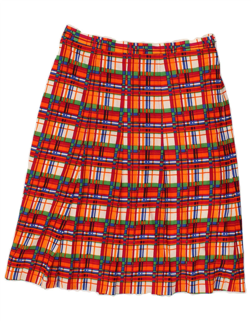 LUISA SPAGNOLI Womens Pleated Skirt W26 Small  Red Plaid | Vintage Luisa Spagnoli | Thrift | Second-Hand Luisa Spagnoli | Used Clothing | Messina Hembry 