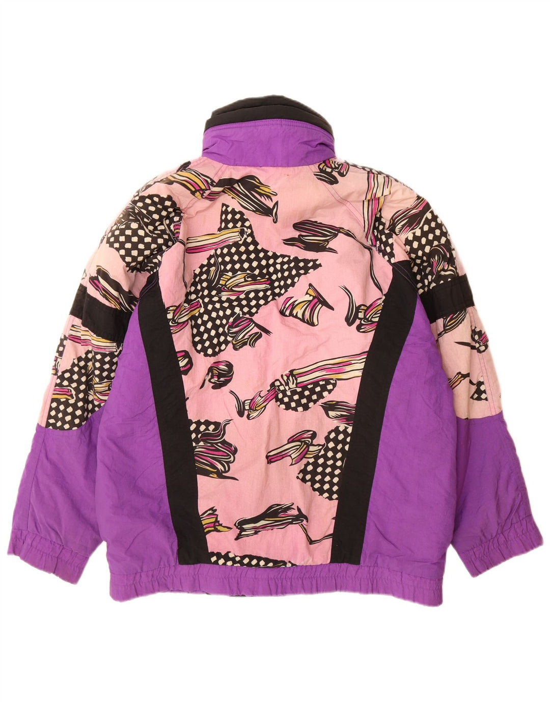 Etirel Womens Oversized Ski Jacket UK 10 Small  Purple Geometric Nylon