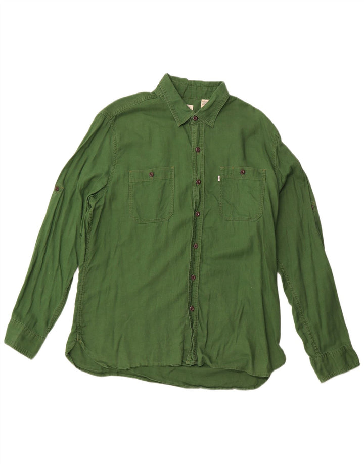 LEVI'S Womens Shirt UK 18 XL Green Cotton