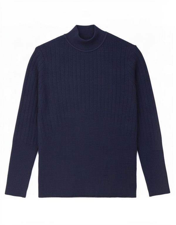 Marks & Spencer Womens Turtle Neck Jumper Sweater UK 14 Large Navy Blue