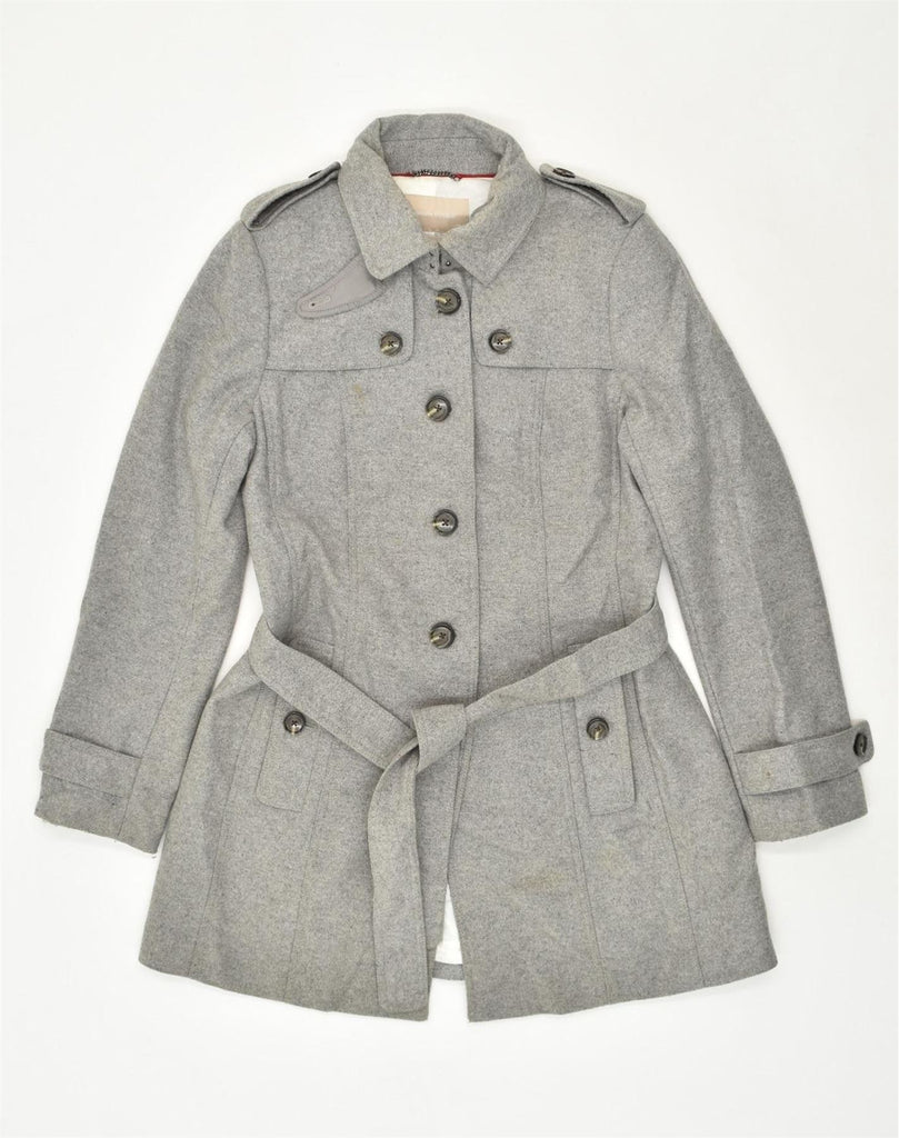 BANANA REPUBLIC Womens Military Overcoat UK 12 Medium Grey Wool | Vintage Banana Republic | Thrift | Second-Hand Banana Republic | Used Clothing | Messina Hembry 